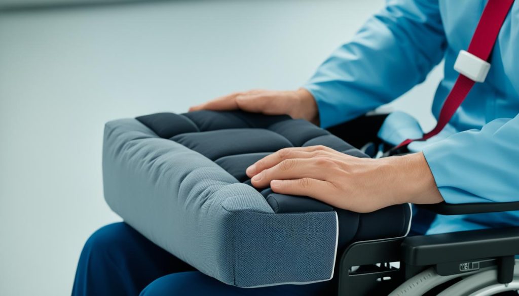 Importancia de un cojín antiescaras de calidad Primer plano de un cojín antiescaras de calidad mostrando su textura y forma ergonómica